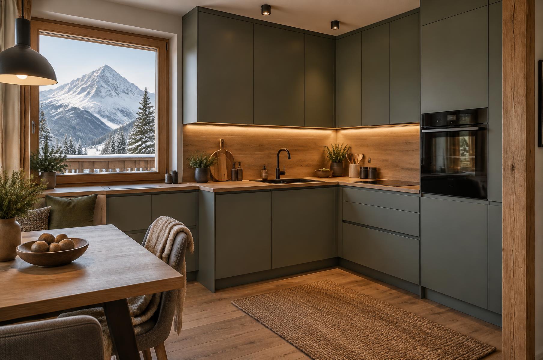 Kuchyně na míru do apartmánu v Krkonoších